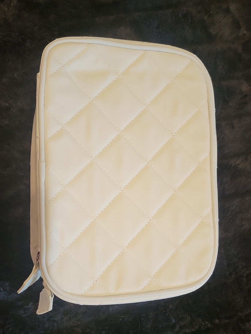 Trish McEvoy White Quilted Cosmetic Pouch